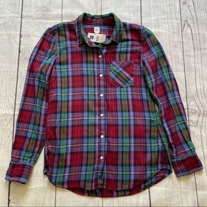 Gap Flannel Plaid Button Down Size XS